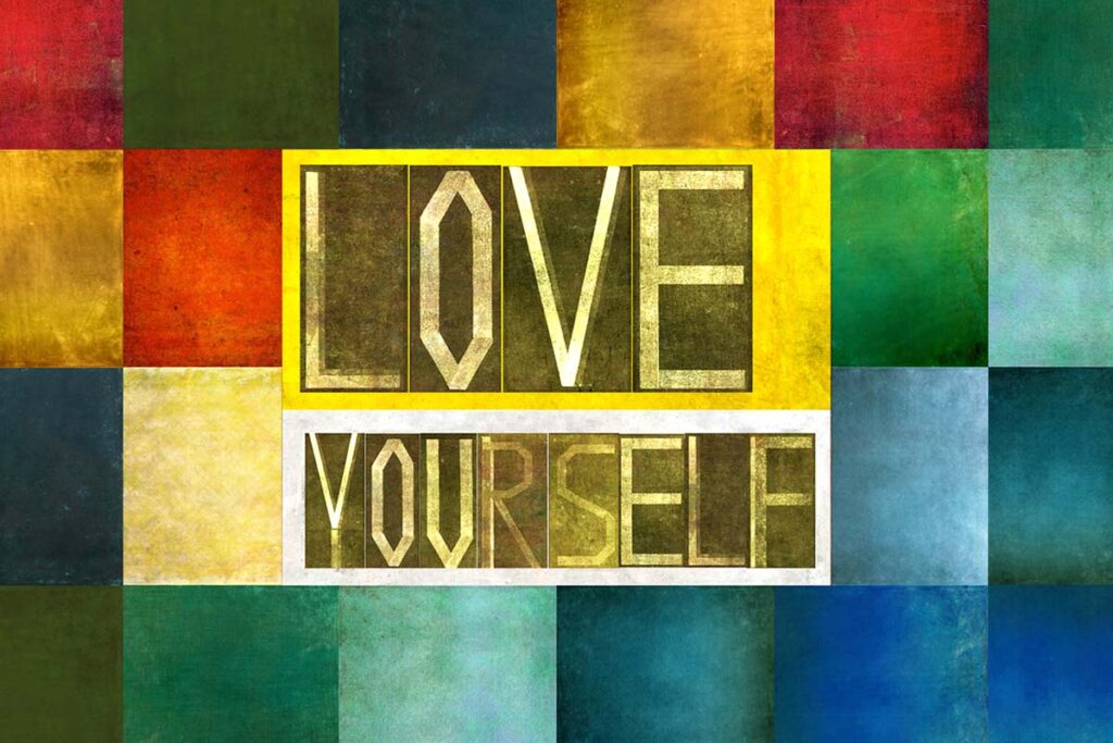 Pic w "Love Yourself" on it