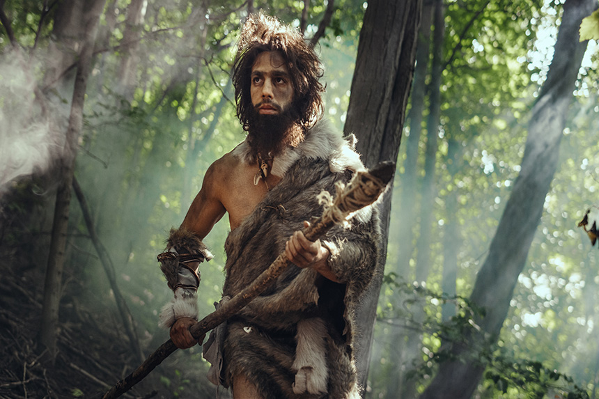 Cave man w spear