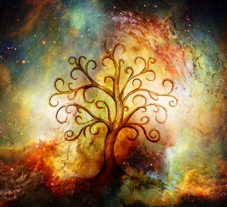 Tree of life emerging out of the cosmic dust