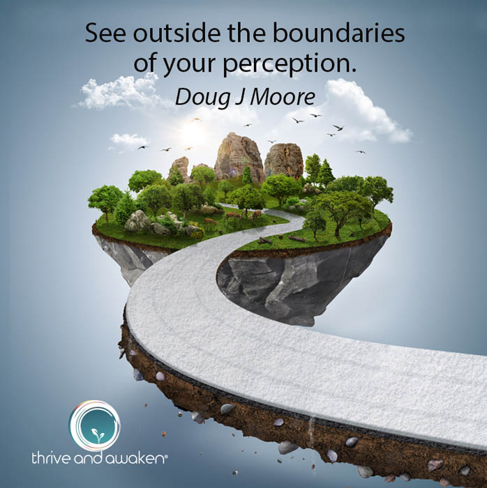 Long road in the sky headed towards an island in the sky. Quote from Doug: See outside the boundaries of our perception