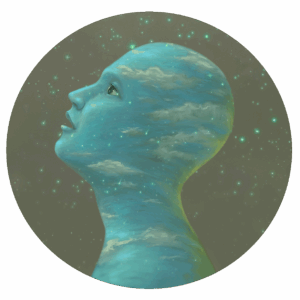Head looking up representative of thriving