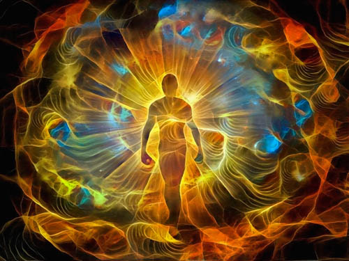 Swirls of energy around a person