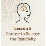 Outline of a head w a caption: Lesson 5 - Choose to release the reactivity
