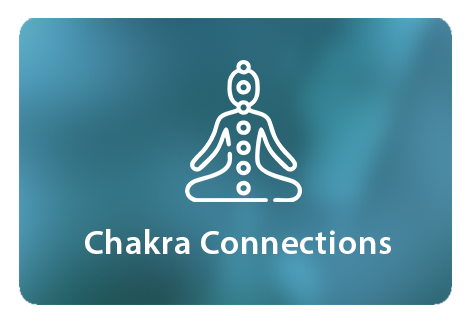Outline of a person with circles where all the chakras are located. Caption: Chakra Connections
