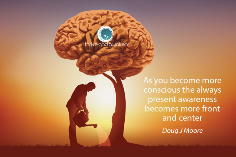 Brain and brain stem looks like a tree being watered by a person