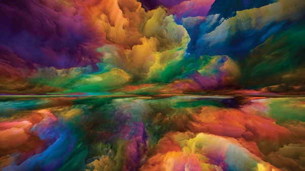 Surreal image of multi colored clouds