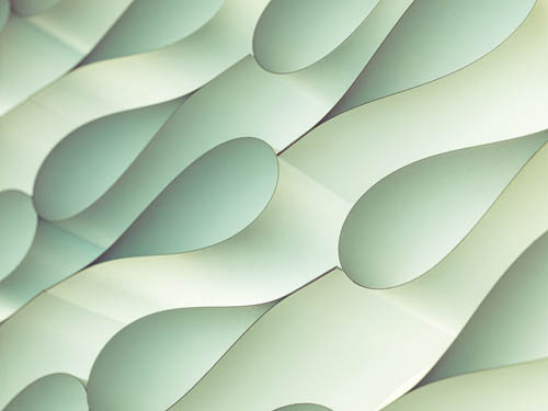 Abstract drawing of strips of green paper